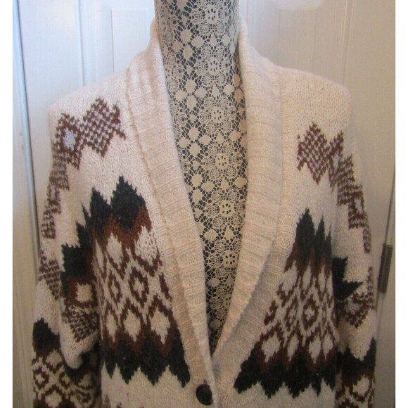 American Eagle Womens Oversized Southwestern Cotton Cardigan Sweater Size SP - Picture 3 of 8